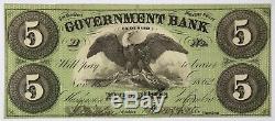$5 Washington DC $5 1862 Government Bank Note Unc Obsolete Currency Plain Back