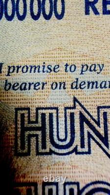 5 Zimbabwe 100 Trillion Dollars 2008 AA P-91 Banknote New UNC Zim Currency withCOA