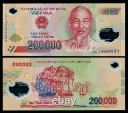 5 x 200,000 VIETNAM DONG UNC BANKNOTES 1 MILLION VND VIETNAMESE CURRENCY MONEY