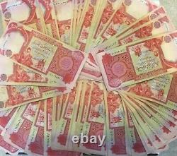 5 x 25,000 Iraqi Dinar UNC Banknotes = 125,000 Dinars (IQD) Currency / Money