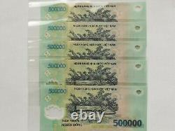 5 x 500,000 VND Vietnam Currency Banknotes UNC