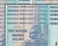 5x 100 Trillion Zimbabwe Dollar Money Currency. Uncfree Shipping Us 10 20 50