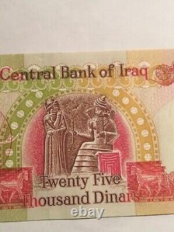 75,000 Authentic Iraqi Dinar UNC Banknotes 3 x 25,000 IQD (Money / Currency)