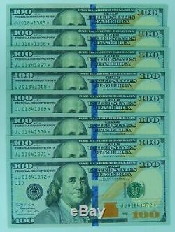8x $100 Consecutive SN Star Note Hundred Dollar Sequential Unc 2009 Currency Lot