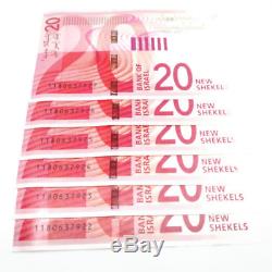 A+++ ISRAELA 6 PCX20 Shekel NIS-BANKNOTE Consecutive UNC Currency Bills MONEY