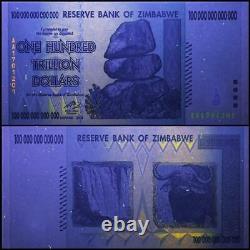 Aa 2008 Zimbabwe 100 Trillion Dollars Banknote Currency Unc Bills Uncirculated