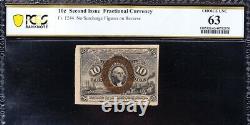 Amazing CHOICE UNC 2nd issue 10 cent Fractional Currency Note PCGS 63! FREE SHIP