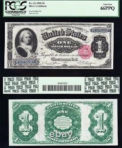 Amazing GEM++ UNC 1891 $1 MARTHA Silver Certificate! PCGS 66 PPQ! FREE SHIP