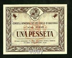 Andorra 1 PESETA P-6 1936 CIVIL WAR UNC Currency (SPAIN / FRANCE) BANK NOTE
