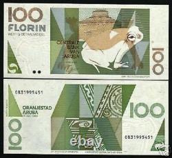 Aruba 100 Florin P14 1993 Frog Art Unc Animal Dutch Rare Currency Bill Bank Note