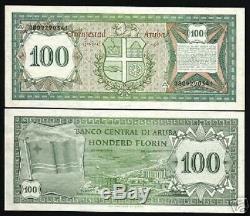 Aruba 100 Florin P5 1986 Netherlands Hotel Flag Unc Caribbean Currency Bill Note