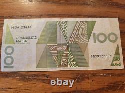Aruba 100 Florin P-14 1993 Frog Art Unc Animal Dutch Rare Currency Bill Banknote