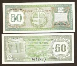 Aruba 50 Florin P-4 1986 Netherlands Flag Unc Rare Currency Money Bill Bank Note