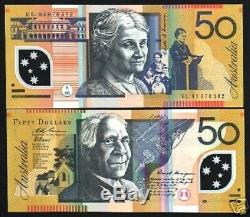 Australia 50 Dollars P60 B 2004 Drawing Polymer Unc Currency Money Bill Banknote