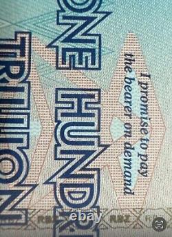 Authentic Zimbabwe Currency, 100 Trillion Dollars Banknote, AA/2008, P-91 UNC