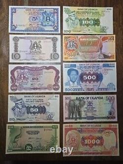 B1UGANDA 10 UNC Shillings Banknotes Ugandan Currency Paper Money African Bill