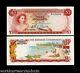 Bahamas $3 P19a 1968 Gb Queen Ship Flower Unc Rare Caribbean Currency Money Note
