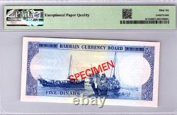 Bahrain 5 Dinars 1964 SPECIMEN PMG 66 Gem UNC EPQ Pick-5CS1