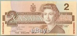 Bank Of Canada $2 Multicolor Specimen Currency Banknote Gem Crisp Unc