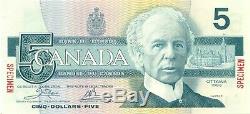Bank Of Canada $5 Multicolor Specimen Currency Banknote Gem Crisp Unc