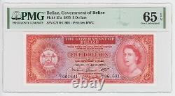 Belize 5 Dollar $ 1975 P35a PMG UNC 65 EPQ Queen Elizabeth Currency Note