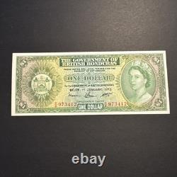 Belize British Honduras 1 Dollar 1973 P-28c QEII Portrait Banknote Currency UNC