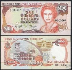 Bermuda 100 Dollars P39 1989 Butterfly Queen Assembly Unc Currency Money Note