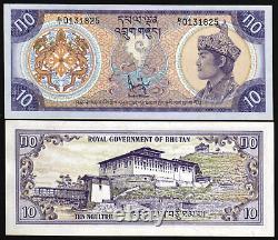 Bhutan 10 NGULTRUM P-8 1981 Bhutanese Large Size UNC World Currency Rare NOTE