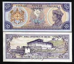 Bhutan 10 NGULTRUM P-8 1981 Bhutanese Large Size UNC World Currency Rare NOTE