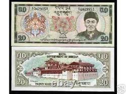 Bhutan 20 NGULTRUM P-9 1981 Bhutanese Large Size UNC World Currency Rare NOTE