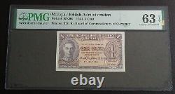 Board of Comm. Of Currency Malaya 1 Cent 1941 PMG 63 EPQ Choice UNC
