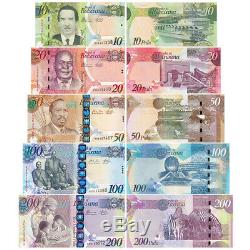 Botswana 5 PCS Banknotes Paper Money 10,20,50,100,200 Pula BWP Real Currency UNC