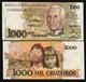 Brazil 1000 Cruzeiros P-231 1991 X 100 Pcs Bundle Pack Lot Unc Currency Banknote