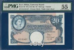 British EAST AFRICA 20 Shillings P39 PMG 55 abt. UNC East African Currency Board