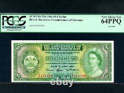 British Honduras(Belize)P-28b, 1$, 1964 Queen Elizabeth II PCGS Ch UNC 64 PPQ