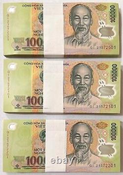 Bundle (100pcs) of 100,000 Vietnam Dong VND Uncirculated UNC Banknote Currency