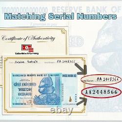 Buy Zimbabwe Currency Zimbabwe 100 Trillion Dollars AA 2008 UNC, COA Included