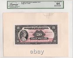 CANADA 1935 LCG UNC-64-68 PPQ FRENCH $20 Dollars Proof QEII Banknotes BC-10FP&BP