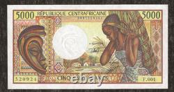 CENTRAL AFRICAN REPUBLIC 5000 FRANCS P-12b 1984 MINE UNC CURRENCY (CAR) NOTE