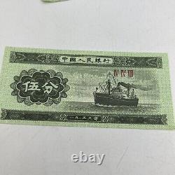 CHINA 5 Fen RMB Third set BANKNOTE Currency 1953 UNC Bundle Lot 100 #A Green