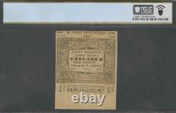 CT Colonial 1775 Forty Shillings PCGS About UNC 55 Colonial Currency