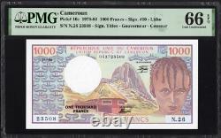 Cameroun CAMEROON 1000 Francs P16c 1978-80 PMG66 Gem UNC EPQ Banknote Currency