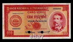 Cape Verde 100 ESCUDOS P-49 1958 Specimen UNC World Currency Money BANK NOTE
