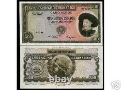 Cape Verde 500 Escudos P-53 A 1971 Ship Unc Rare Currency Money Bill Bank Note