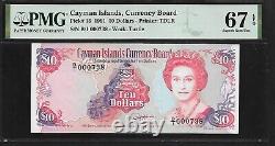 Cayman Islands 10 Dollars 1991 PMG 67 EPQ UNC P#13 Currency Board Printer TDLR
