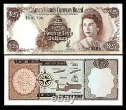 Cayman Islands 25 DOLLARS P-8 1974 A/1 Queen Elizabeth? QEII UNC Currency NOTE