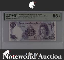 Cayman Islands Currency Board 40 Dollars 1974 (ND 1981) P 9a UNC PMG 65 EPQ