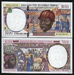 Central African States Cameroun 5000 France P204e 1999 Ship Unc Currency Money