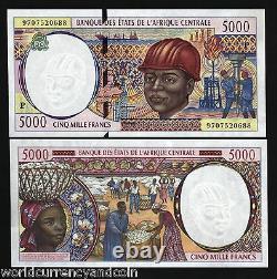 Central African States Chad 5000 Francs P604p 1997 Ship Unc Currency Money Note