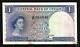 Ceylon 1 Rupee P-49 1954 Queen Lion Unc Tone Rare Sri Lanka Currency Bank Note